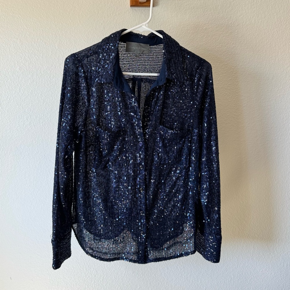 Anthropologie Sequin Blouse